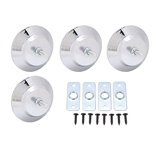 4pcs 5inch Billiard Table Leg Levelers Set, Universal Adjustable Furniture Levelling Feet, Stainless Steel Leveling Feet for Football Table and Pool Table, with 4 Pressure Rings an