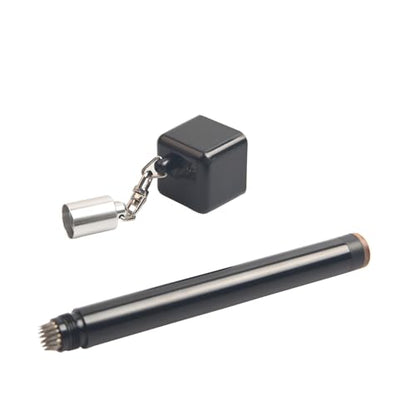 LAKE OF FIRE Pool Cue Chalk Holder – 2-in-1 Billiard Accessory with Pool Chalk Holder & Cue Tip Tool - color: Black, style: Square