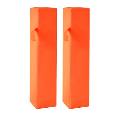 Football End Zone Pylons,18" x 4" x 4" Sand Weighted Anchorless Football Pylons Field Markers, Football Pylons Football Accessories for Sports Game Training - style: 2Pcs
