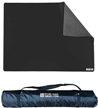 Board Game Playmat [3.5'x5.5'/Thick Super Cushioned/Stitched Edge/Water Resistant] with Carrying Case - for Tabletop Board Games, Card Games, RPG Games (Large, Black) - color: Black, size: Large (3.5'x5.5')