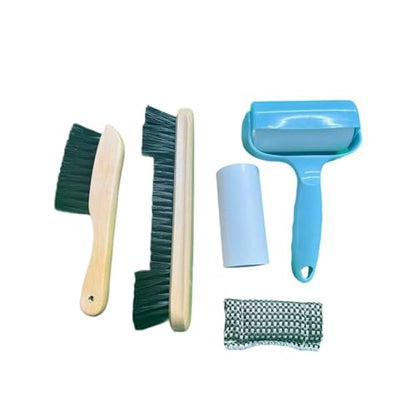 harayaa 5 Pieces Billiard Cleaning Brush Pool Table Felt Cleaner Wooden Handle Sticky Roller Snooker Accessories Multifunctional Tool Suitable for Billiards R - color: Wooden
