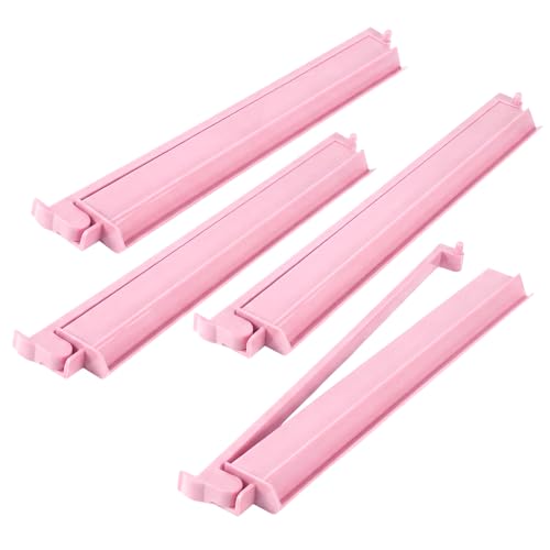 4 Pcs 18.7 Inch Light Pink Acrylic Mahjong Tile Racks with Pushers for Game Night American Mahjong Racks Tile Set for Mah Jong Lovers and Beginners - color: Light Pink