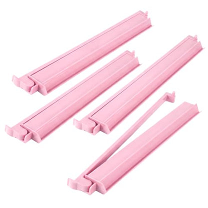 4 Pcs 18.7 Inch Light Pink Acrylic Mahjong Tile Racks with Pushers for Game Night American Mahjong Racks Tile Set for Mah Jong Lovers and Beginners - color: Light Pink