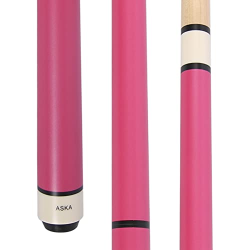 ASKA 25oz Heavy Hitter Matte Jump Break Cue – 3-Piece Jump/Break Pool Cue, 14mm Phenolic Tip & Ferrule, Hard Rock Canadian Maple Shaft, 2 Quick Release Joints, Wrapless Matte Handle, 58" Cue - color: Matte Pink
