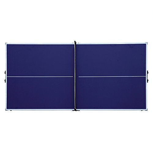 Hathaway BG2305 Crossover 60-in Folding Portable Table Tennis Table – Perfect Small Space Solution, Blue, 60"