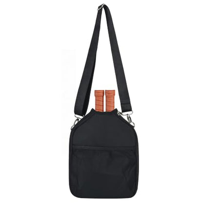 LAKE OF FIRE Pickleball Paddle Cover Crossbody Bag with Adjustable Strap Pickle ball Sling Bag Lightweight Pickleball Gifts for Men and Women - color: Black