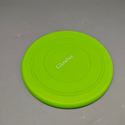 Glowbie Flying Saucers, 18cm Soft Silicone Disc in Green, 65g Lightweight Design, Burr-Free Edge, Flexible & Safe for Outdoor Fitness and Sports Training