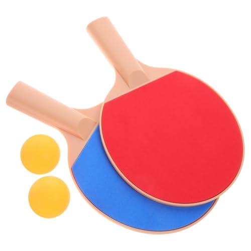 Mikinona Outdoor Table Tennis Set with Plastic Elasticity Paddles and Yellow Pong Balls Ergonomic Grip for Comfortable Play for Outdoor Games and Competitive Matches