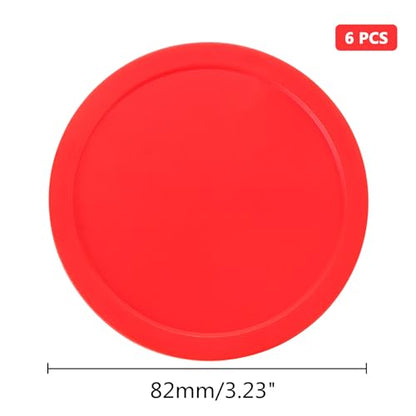 6 Pack 3 1/4 Inches Air Hockey Pucks Full Size Heavy Replacement Pucks for Air Hockey Tables (Red 82mm)