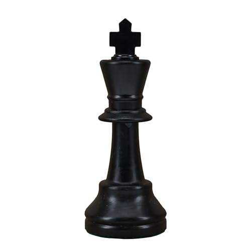 WE Games Replacement Staunton Chess Piece - Dark King for Tournament Chess Set, Plastic Chess Piece with Felt Bottom, Classic Design, Replacement Chess Pieces for Chess Set - color: Black King
