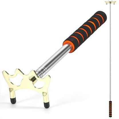 Pool Bridge Stick, Professional Retractable Pool Cue Bridge with Removable Brass Bridge Head, Free Adjustment for Multi-Angle Shots, Easy to Use and Storage, Essential Pool Table Accessories - style: Low Bridge Head