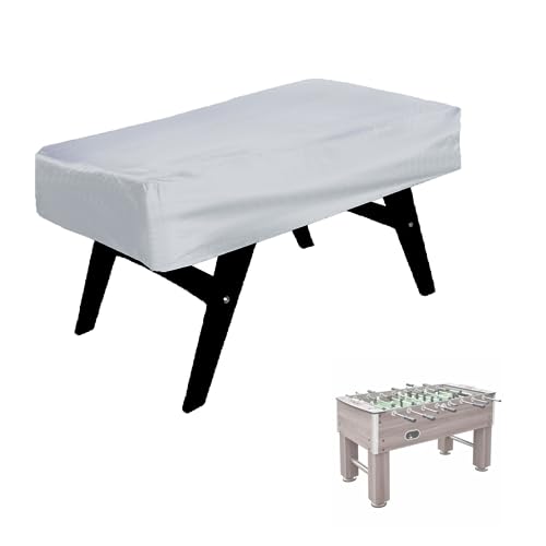 J&C Foosball Table Cover Outdoor Waterproof 420D Soccer Table Cover with Adjustable Buckle Patio Party Game Table Cover for Indoor Foosball Table Anti Sunlight Black - color: silver