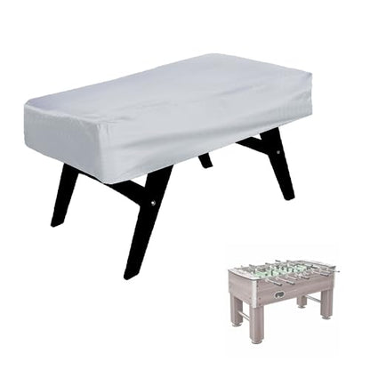 J&C Foosball Table Cover Outdoor Waterproof 420D Soccer Table Cover with Adjustable Buckle Patio Party Game Table Cover for Indoor Foosball Table Anti Sunlight Black - color: silver