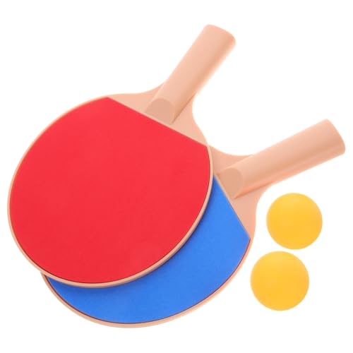 Outdoor Table Tennis Racket Set with Plastic Elastic Paddle and Yellow Pong Balls Ergonomic Grip Paddle Kit for Competitive and Recreational Play