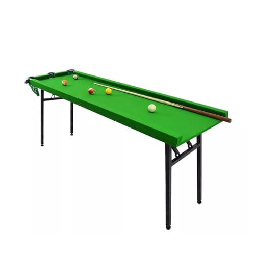 Folding Pool Table, Durable 3-Bag Billiards Training Table, for Game Room Living Room Office, with Leveling Device