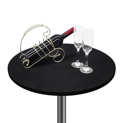 Small Round Fitted Table Cover Cocktail Table Topper Cap Elastic Tablecloth Stretch Spandex Table Cloth for Bar Pub Party Black 30 Inch - color: Black, size: 30" (Round)