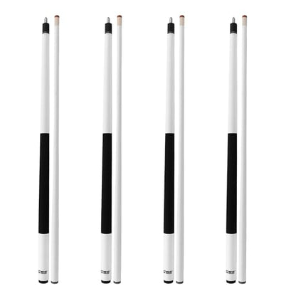 GSE Games & Sports Expert 58" 2-Piece Fiberglass Graphite Composite Billiard Pool Cue Sticks (Several Colors Available, Weight from 18oz, 19oz, 20oz, 21oz) - color: Matte White, style: set of 4