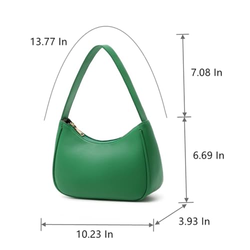 CYHTWSDJ Shoulder Bags for Women, Cute Hobo Tote Handbag Mini Clutch Purse with Zipper Closure - color: Green Gp