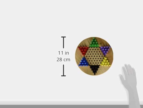 S&S Worldwide All Wood Chinese Checkers Set. 11" Wood Playing Board with 60 Wooden Play Pegs that Won't Roll Away. For 2 to 6 Players, Ages 7 and Up.