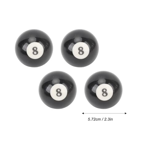 Keenso Billiard Black Eight Ball Set, 16 Pcs 2.3 Inch Pool Eight Ball Resin Billiard 8 Balls