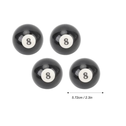 Keenso Billiard Black Eight Ball Set, 16 Pcs 2.3 Inch Pool Eight Ball Resin Billiard 8 Balls