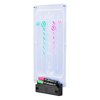 Viper Illumiscore Plus+ See-Through Illuminated Back-Lit Dry Erase Dart Scoreboard, Large (19.50" L x 10.00" W), Black