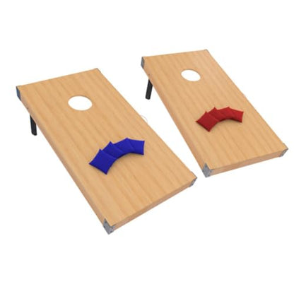 Cornhole Set - 4ftx2ft Regulation Size Outdoor Bean Bag Toss with 8 Bags Included - Yard Games for Ages 14 Years Old and up by Trademark Games (Blue, Red, Tan)