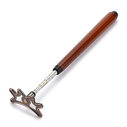 OwnMy Retractable Billiards Bridge Stick with Removable Bridge Head and Wood Handle, Pool Stick Length extends up to 35CM - 140CM, Billiards Pool Cue Accessory