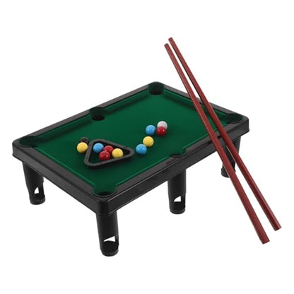 VOSAREA Mini Pool Table Game Set for Kids, Tabletop Billiards with Balls Cue Sticks Triangle Rack - Portable Miniature Pool Table for Home Party Game Night