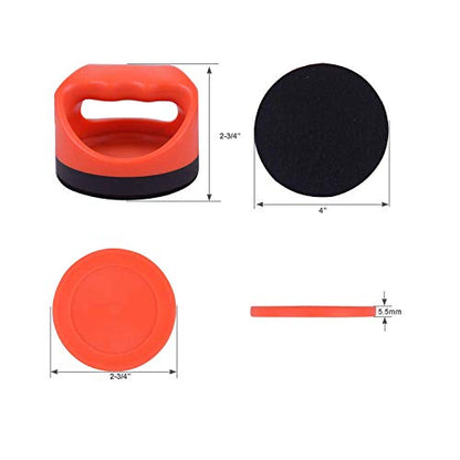 Plastic Air Hockey Strikers/Pushers, 2 PCS 4" Plastic Air Hockey Pushers and 4 PCS 2.75" Pucks Replacement for Game Tables Goalies Equipment Accessories - style: Red