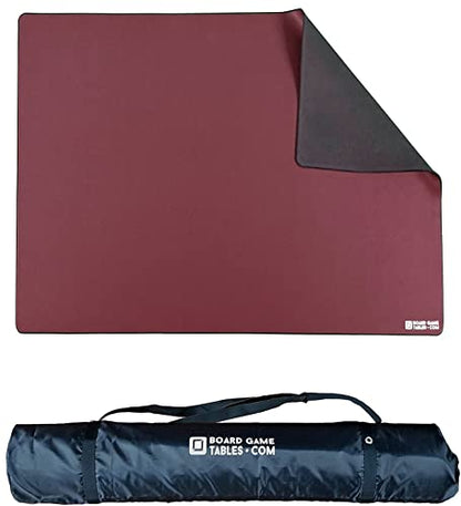 Board Game Playmat [3'X5'/Thick Super Cushioned/Stitched Edge/Water Resistant] with Carrying Case - for Tabletop Board Games, Card Games, RPG Games (Medium, Burgundy) - color: Burgundy, size: Medium (3'x5')