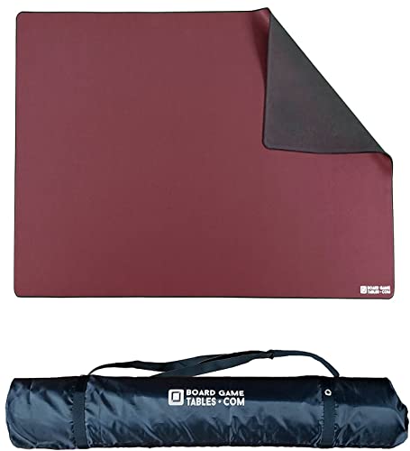 Board Game Playmat [3.5'x5.5'/Thick Super Cushioned/Stitched Edge/Water Resistant] with Carrying Case - for Tabletop Board Games, Card Games, RPG Games (Large, Burgundy) - color: Burgundy, size: Large (3.5'x5.5')