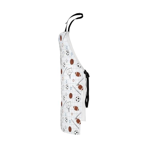 Castle Fairy Basketball Kitchen Apron - color: Sketch Football