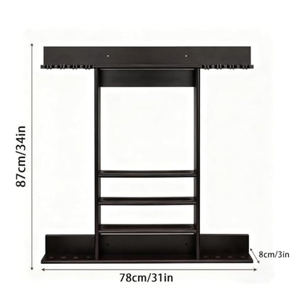 Pool Stick Holder Wall Mount, 8 Pool Cue Rack Wall Mount, Solid Wood Pool Cue Holder & Cue Stick Holder, Professional Pool Stick Wall Rack for Billiard Room Accessories Holds 8 Cues,Black - size: 8 Cues, style: SU-wa-8 Cue Racks-black