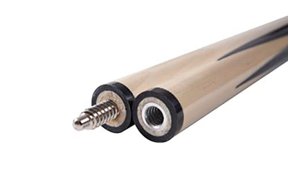 Pool Cue Sticks 58" Wooden Billiard Cues with 13mm Leather Tip 18oz/19oz Set of 2 Durable Hard Wood 2-Piece Pool Sticks for House & Bar Use Begginers or Professional