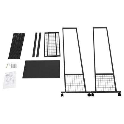JenyunTech Ribbon Organizer, Large Capacity Wrapping Paper Organizer, Double-Sided Ribbon Holder, Multifunctional Ribbon Rack with Wheels for Packaging Paper, Scarves, Fabrics - color: 26in, Black