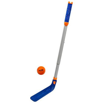 Nerf FLEXPLAY Kids Hockey Stick and Ball Set - Indoor & Outdoor Street Hockey Set - Adjustable Height Stick - Street Hockey Ball Included - style: 1 Stick & 1 Ball