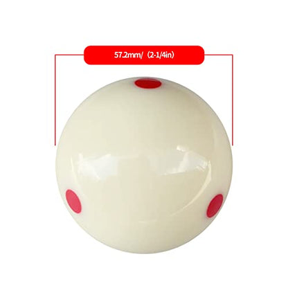 Pool Billiard Cue Ball Training Set, 2-1/4" Regulation Phenolic Resin, 6 Dot Measle & Aim Target Practice Balls, Spin & Accuracy Training Aid for Beginners & Advanced Players - color: Red 6 Dot Measle Balls
