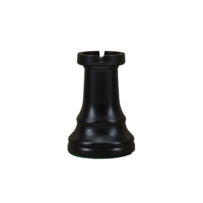 WE Games Replacement Staunton Chess Piece - Dark Rook for Tournament Chess Set, Plastic Chess Piece with Felt Bottom, Classic Design, Replacement Chess Pieces for Chess Set - color: Black Rook