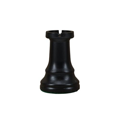 WE Games Replacement Staunton Chess Piece - Dark Rook for Tournament Chess Set, Plastic Chess Piece with Felt Bottom, Classic Design, Replacement Chess Pieces for Chess Set - color: Black Rook