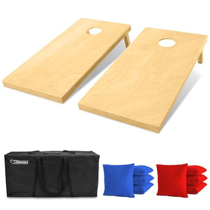 GoSports Solid Wood Premium Cornhole Sets - Choose 4 x 2 ft or 3 x 2 ft - Game Boards Include Set of 8 Cornhole Toss Bags - style: Regulation Size (4ft x 2ft)
