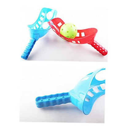 VANZACK Catch and Toss Ball Game Outdoor Playset for Fun Family Activity for Backyard Park Beach Includes Launchers Balls Random Colors