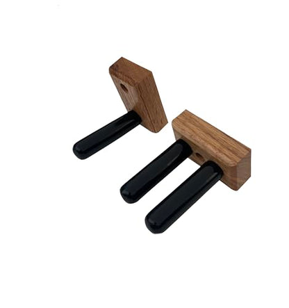 Matching Set of two Billiard Pool Rack Holders and a Billiard Pool Bridge Stick Holder (Made in the USA) (Oak) - color: Oak