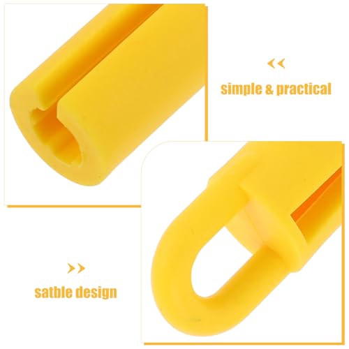 Toyvian 5pcs Pool Cue Hangers 11cm Yellow Billiard Accessories Wall-mounted Cue Storage Holders for Racks and Billiards Room Organization
