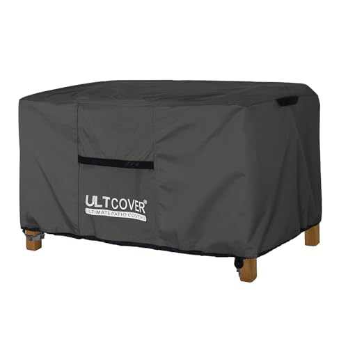 ULTCOVER Outdoor Coffee Table Cover, Waterproof Rectangular Patio Small Side Table Cover 50x30x18 inch, Black - color: Black, size: 50x30 inch
