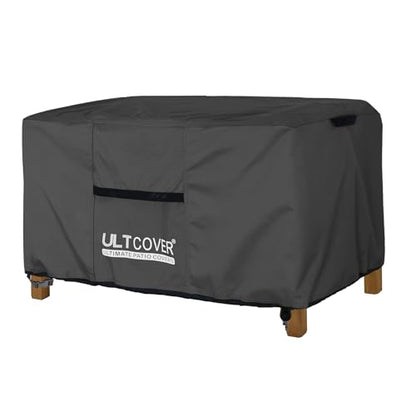 ULTCOVER Outdoor Coffee Table Cover, Waterproof Rectangular Patio Small Side Table Cover 50x30x18 inch, Black - color: Black, size: 50x30 inch