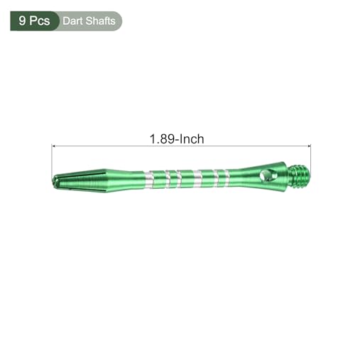 YOKIVE Dart Shafts, Indoor Outdoor Aluminum Medium Thread Dart Stem Replacement - color: Green