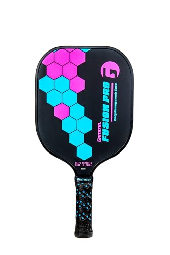 Gamma Pickleball Paddles, Fusion Series, React, Power, Wider Surface Maximizes Hit Potential for All Skill Levels, Indoor/Outdoor Racquet, USAPA Approved Pickleball Paddles - style: Pro Pink