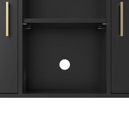 Bush Home Essence Accent Cabinet with Doors, Living Room Furniture, Essence Collection, Black Stipple