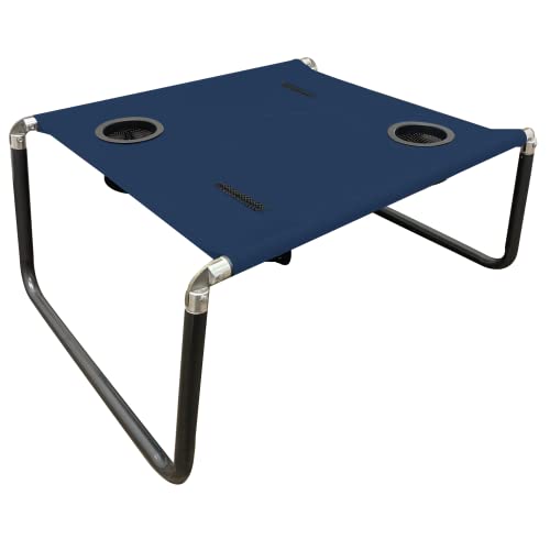 Neso Beach Table - Lightweight, Portable and Foldable Table for Beach, Camping and Outdoor Adventures - Stable Surface - with Cup Holder for Drinks and Phone Pockets - Navy - color: Navy
